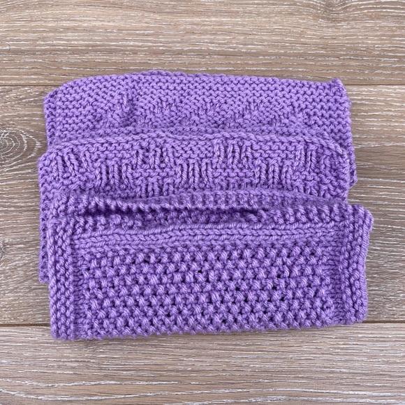 Set of 3 Handmade Lilac Purple Shade Dishcloths - Picture 3 of 8